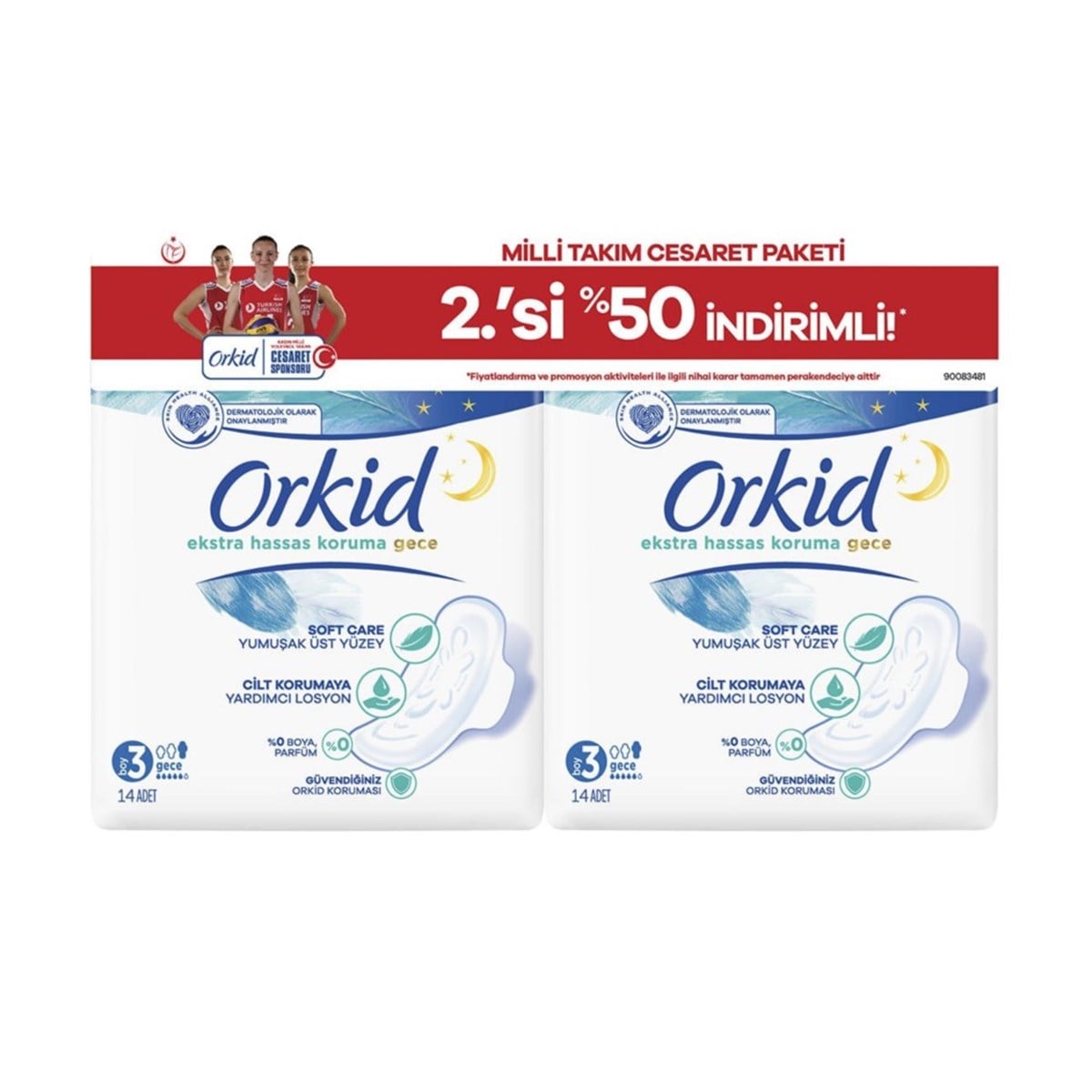 Orkid  Ekstra Hassas Cesaret Paketi Gece 28'li