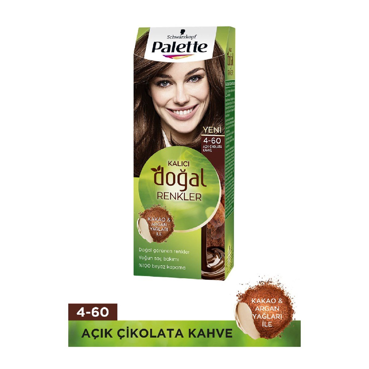 Palette Kalıcı Doğal Renkler Set Boy Açık Çikolata Kahve a 4-60 