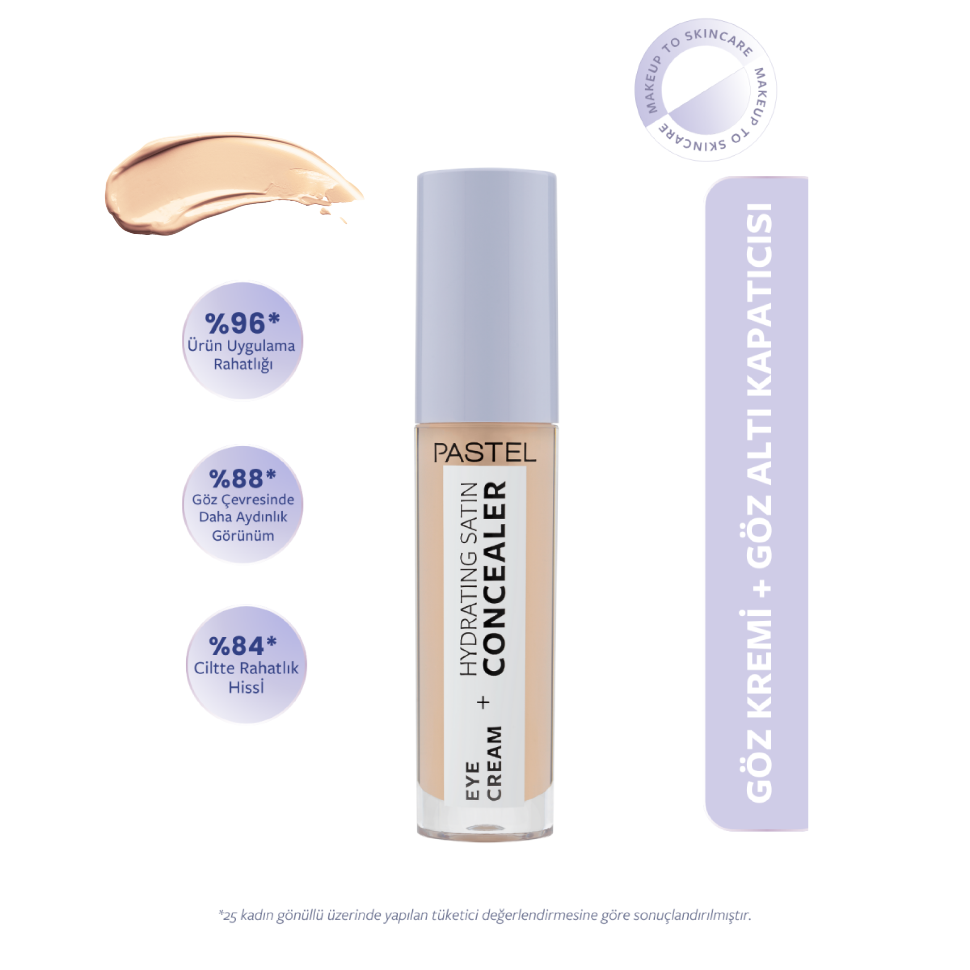Pastel Eye Cream + Hydrating Satin Concealer - Göz kremi + Göz Altı Kapatıcısı 62 Ivory