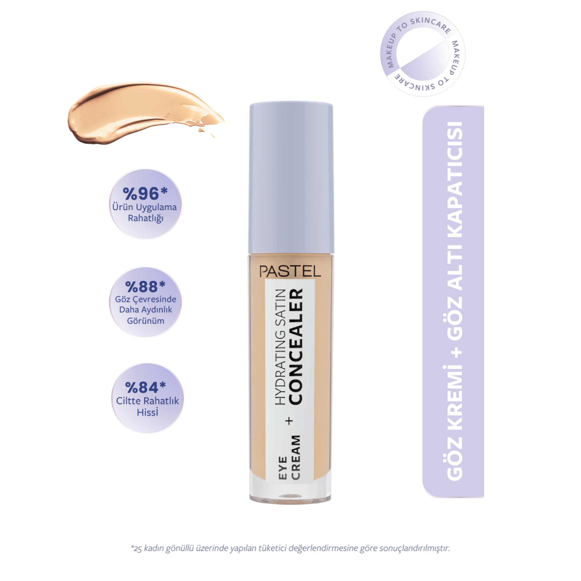 Pastel Eye Cream + Hydrating Satin Concealer - Göz kremi + Göz Altı Kapatıcısı 64 Medium Light