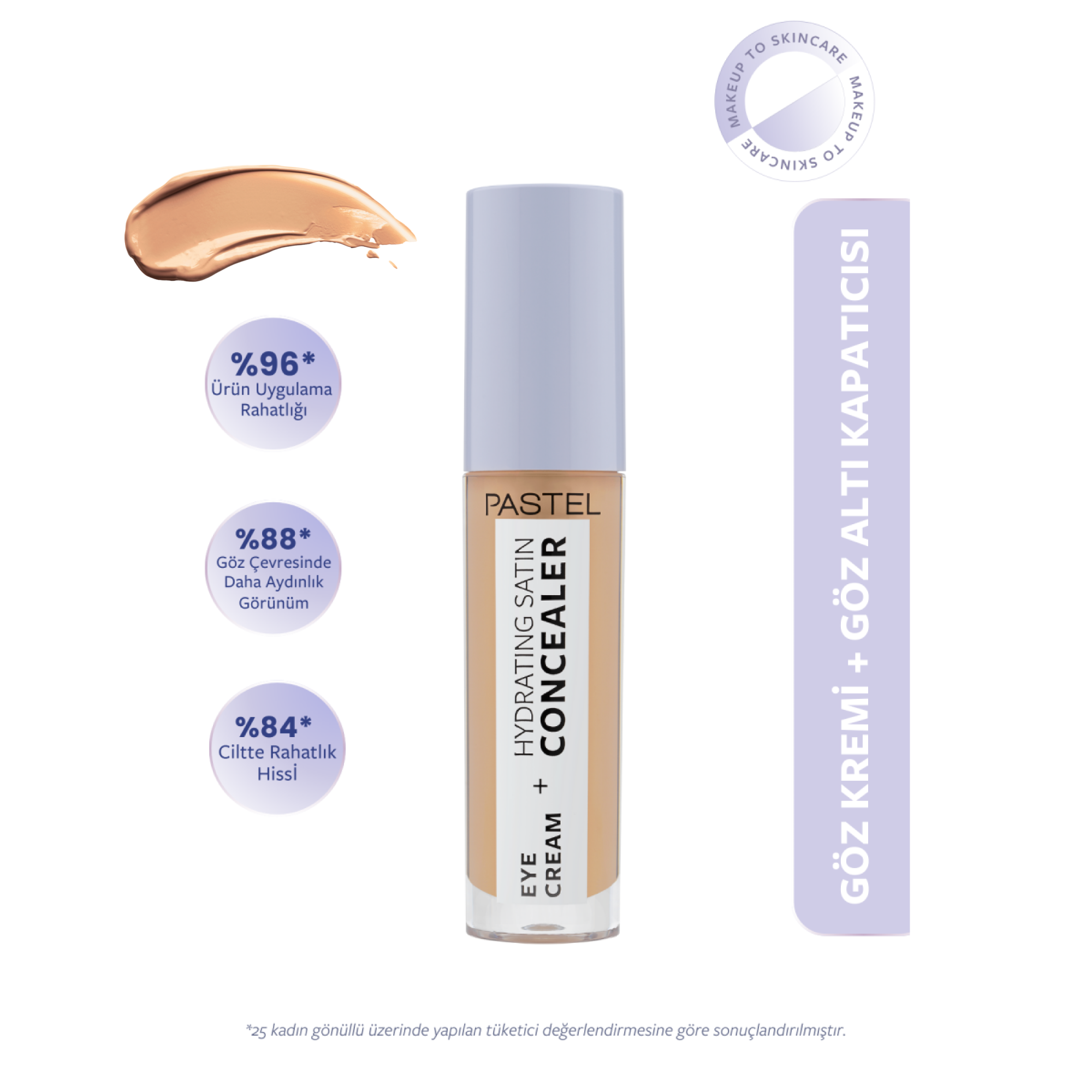 Pastel Eye Cream + Hydrating Satin Concealer - Göz kremi + Göz Altı Kapatıcısı 66 Deep Medium