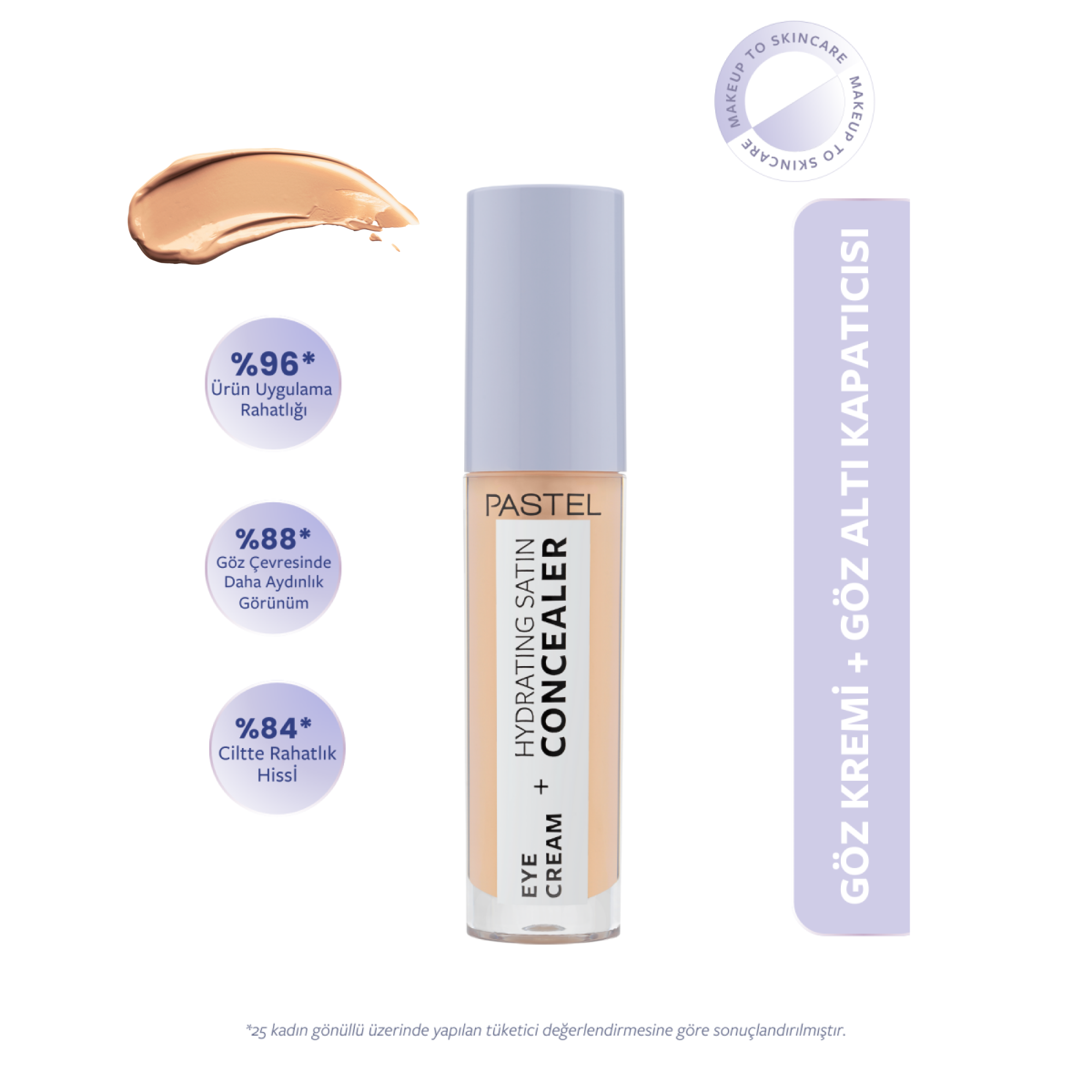 Pastel Eye Cream + Hydrating Satin Concealer - Göz kremi + Göz Altı Kapatıcısı 65 Honey Bun 