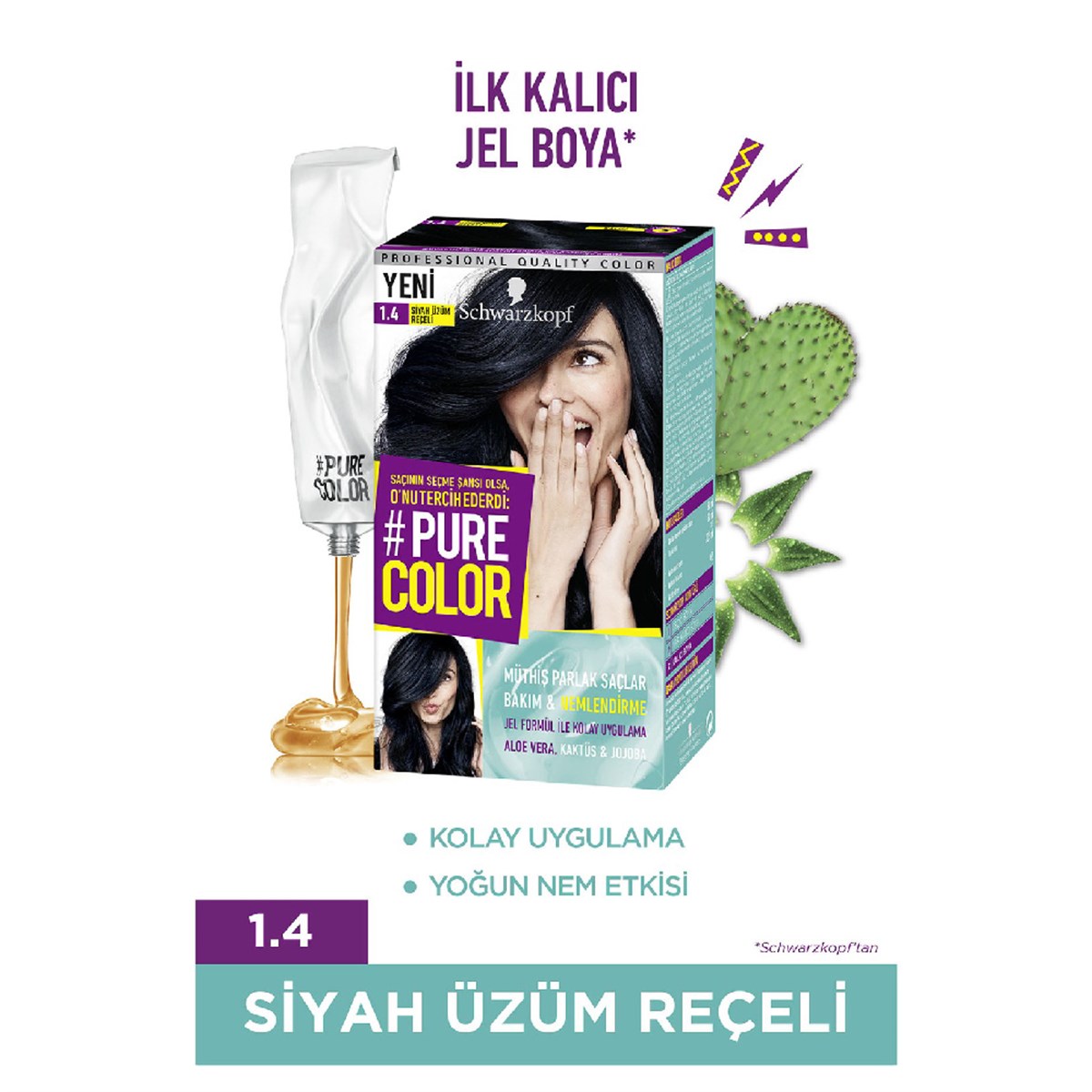 Pure Color Set Saç Boyası 1.4 Siyah Üzüm Reçeli