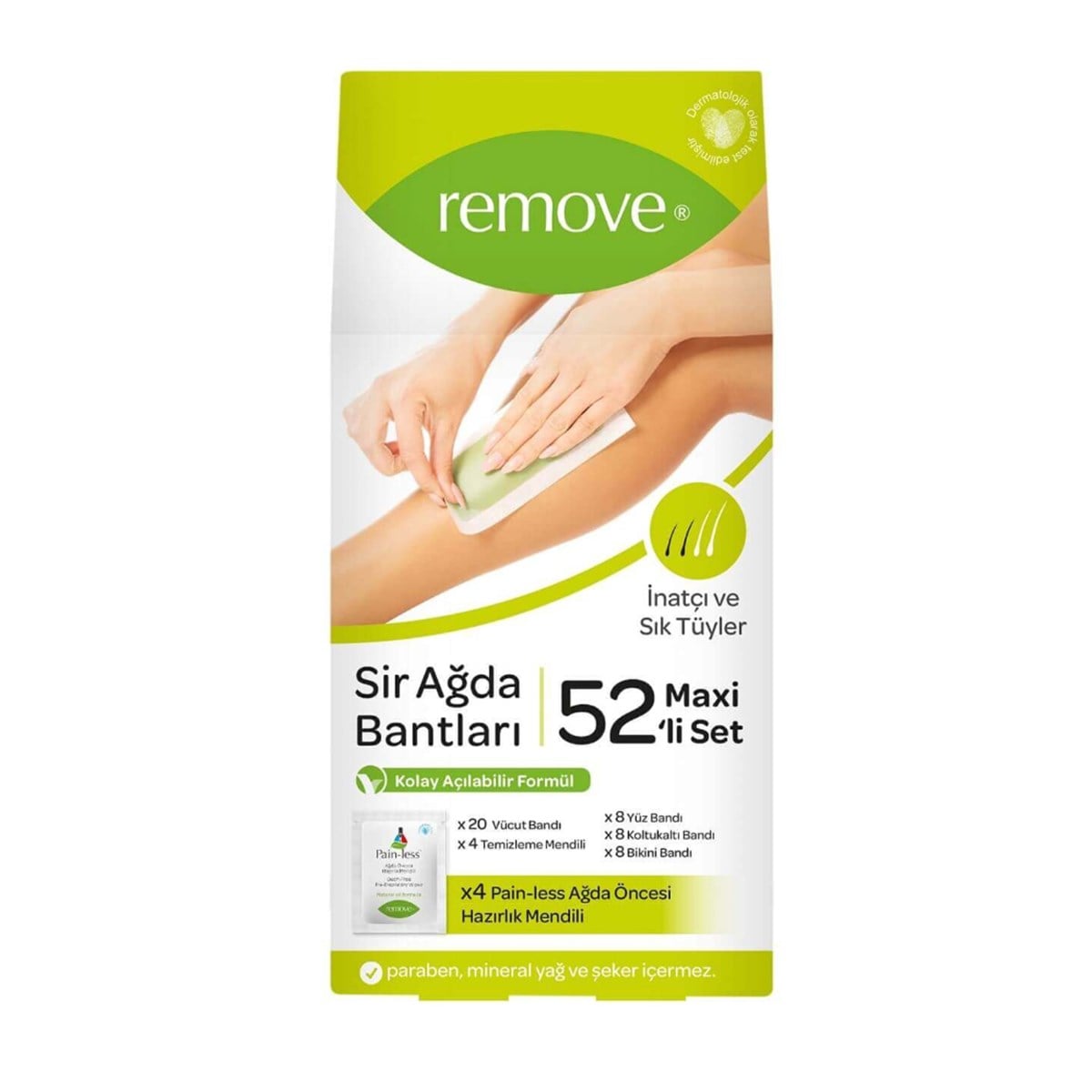 Remove Sir Ağda Bantları 52'li Set İnatçı ve Sık Tüyler 