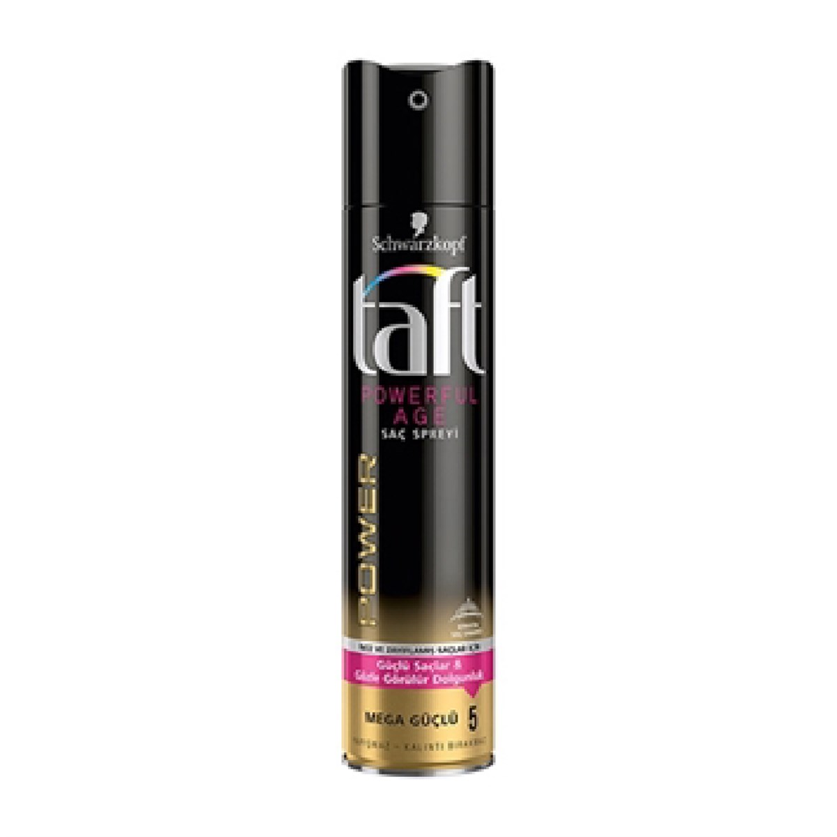 Taft Saç Spreyi Powerful Age Mega Güçlü 5 İnce ve Zayıflamış Saçlar 250ml