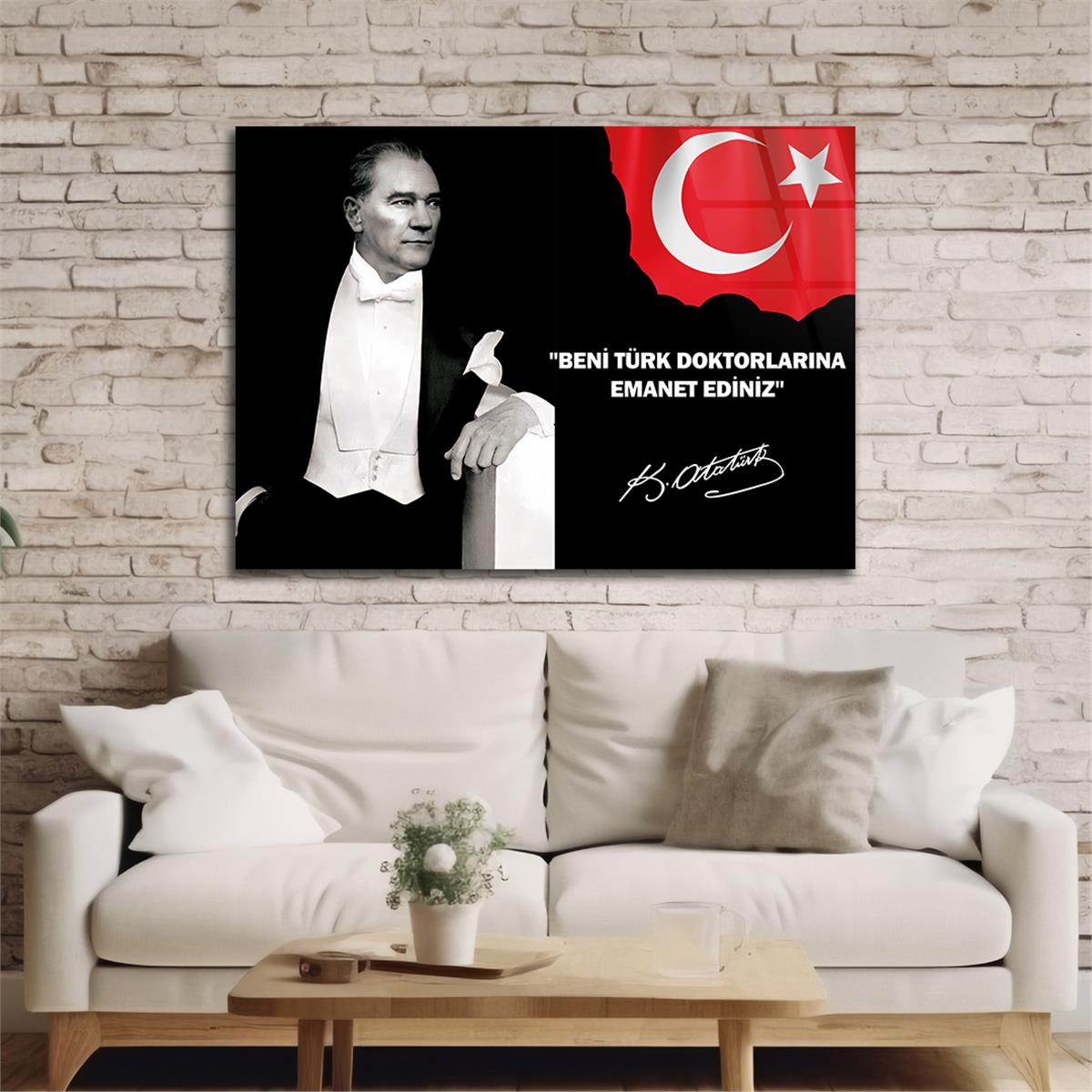 MUSTAFA KEMAL ATATÜRK CAM TABLO 