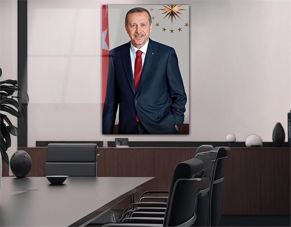 Cumhurbaşkanı Recep Tayyip Erdoğan GÖRSELLİ  CAM TABLO