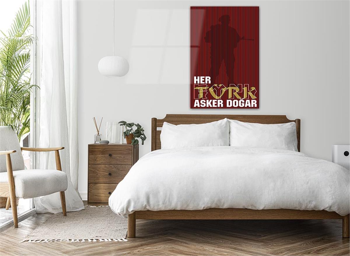 Every Turkish person borns as soldiers Glass Wall Art