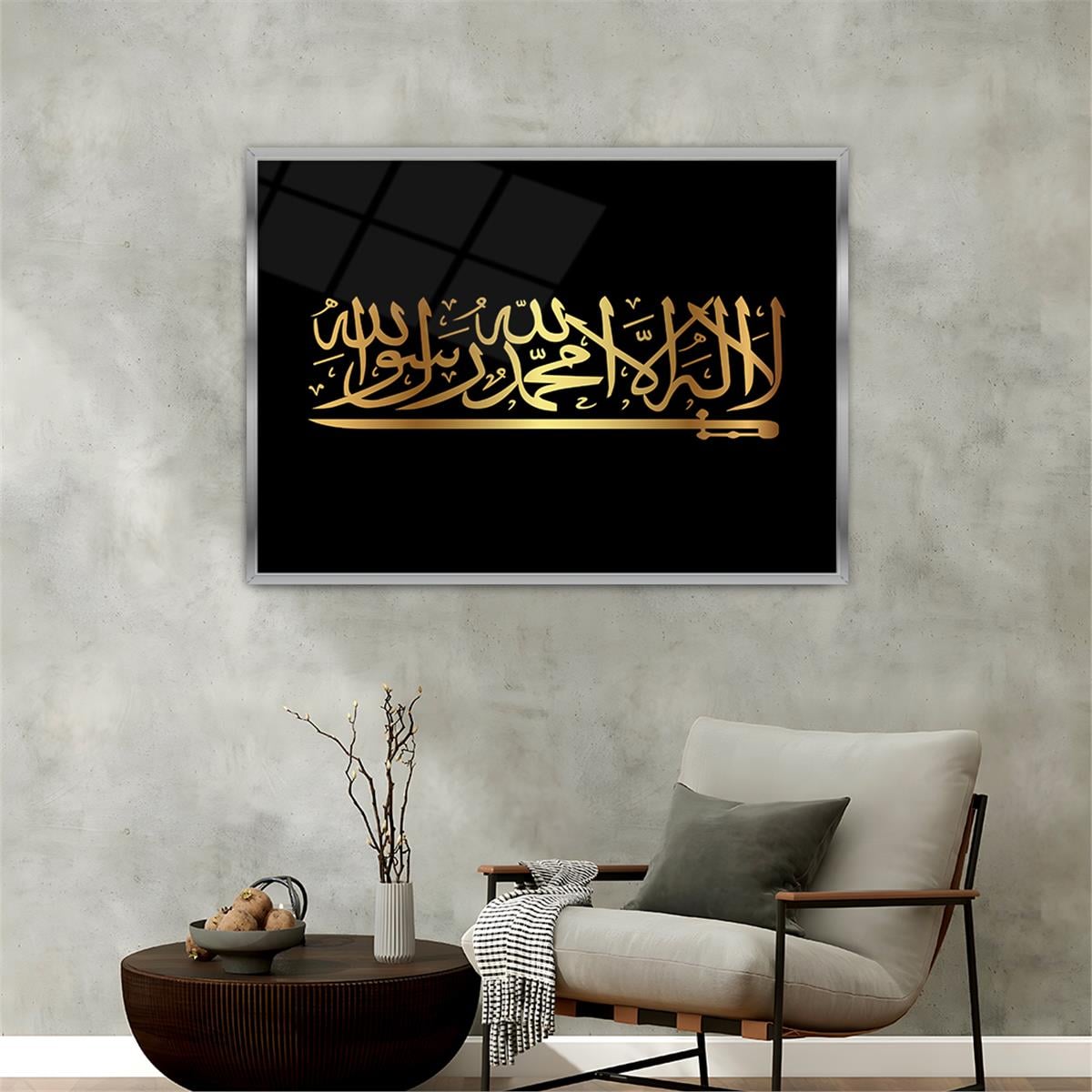 Alüminyum Çerçeveli Dini Temalı Cam Tablo 054