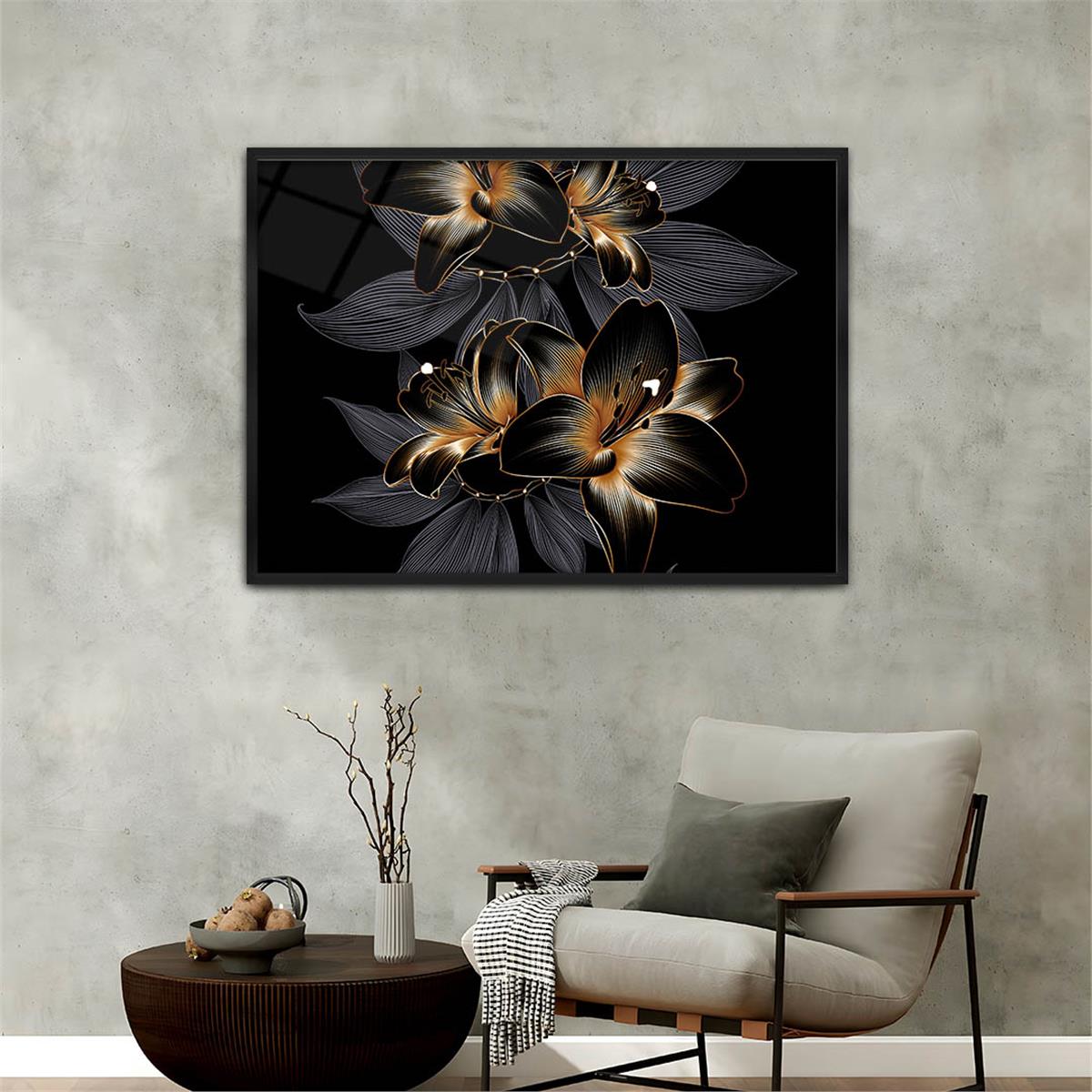 Aluminum-Framed Art-Themed Tempered Glass Wall Art 159