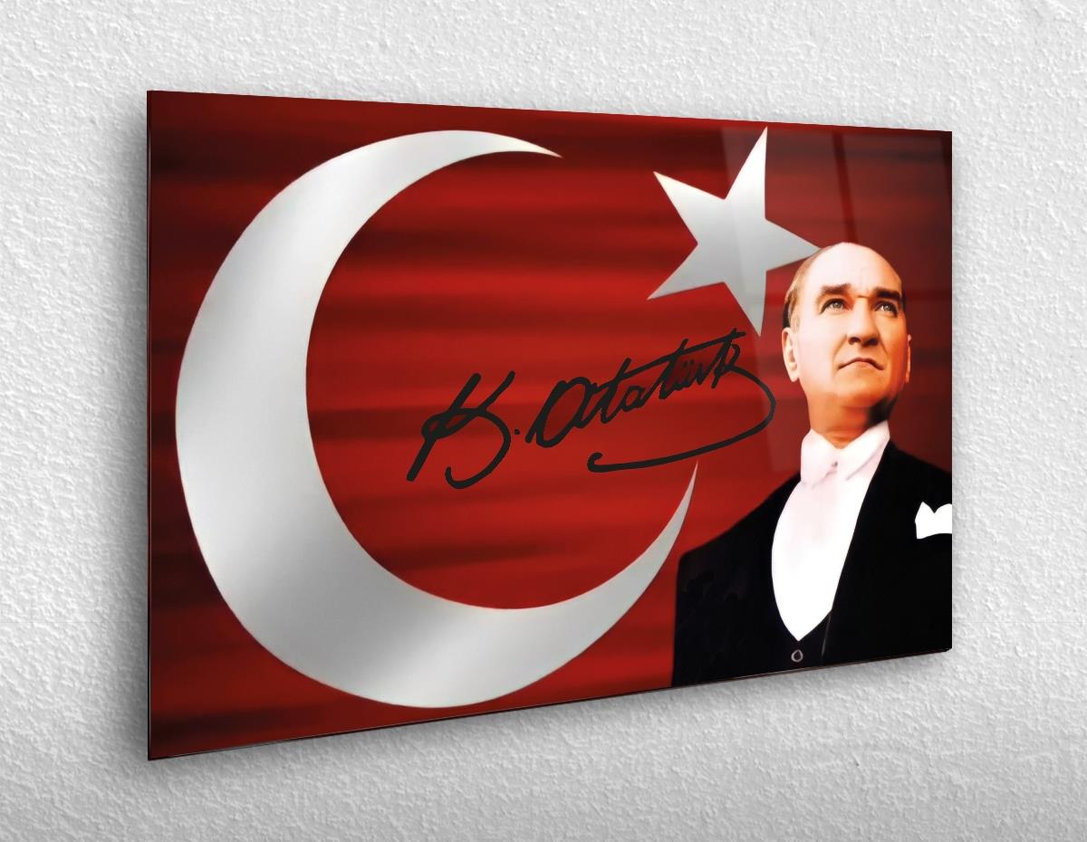 MUSTAFA KEMAL ATATÜRK GÖRSELLİ CAM TABLO
