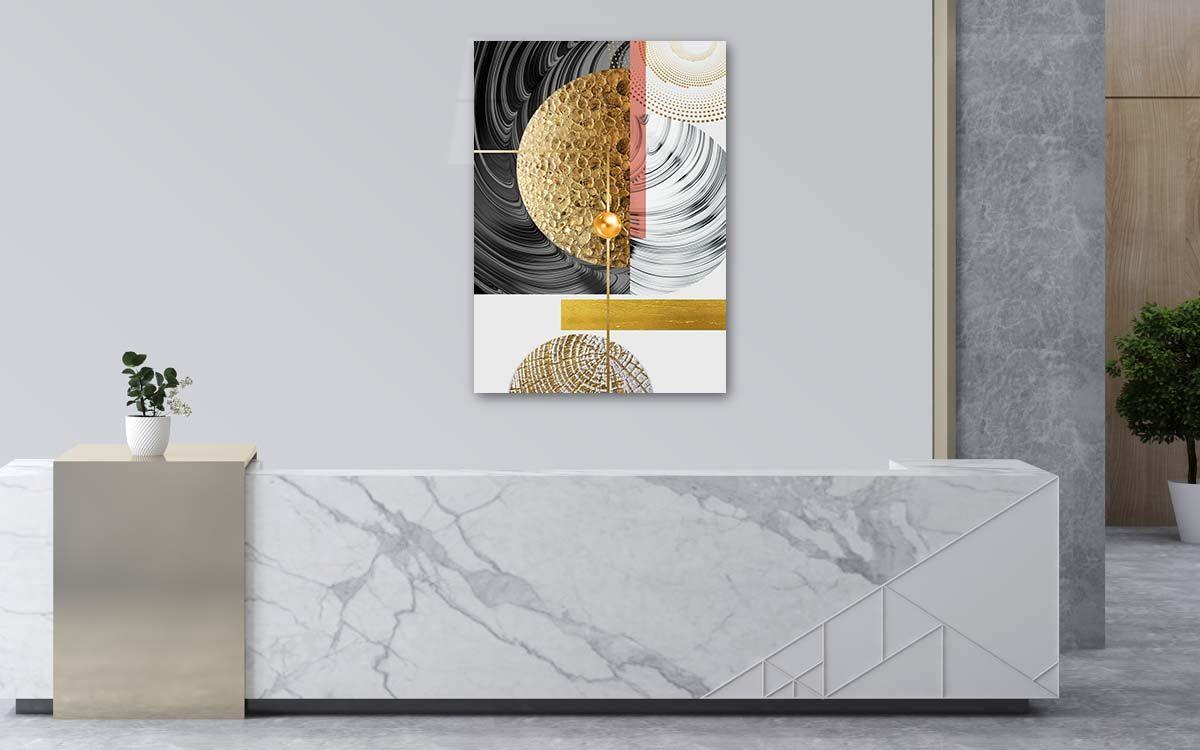 Dikey Sanat Temalı Cam Tablo 285