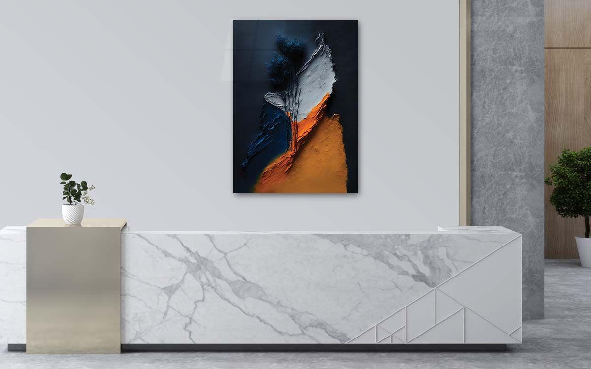Dikey Sanat Temalı Cam Tablo 317