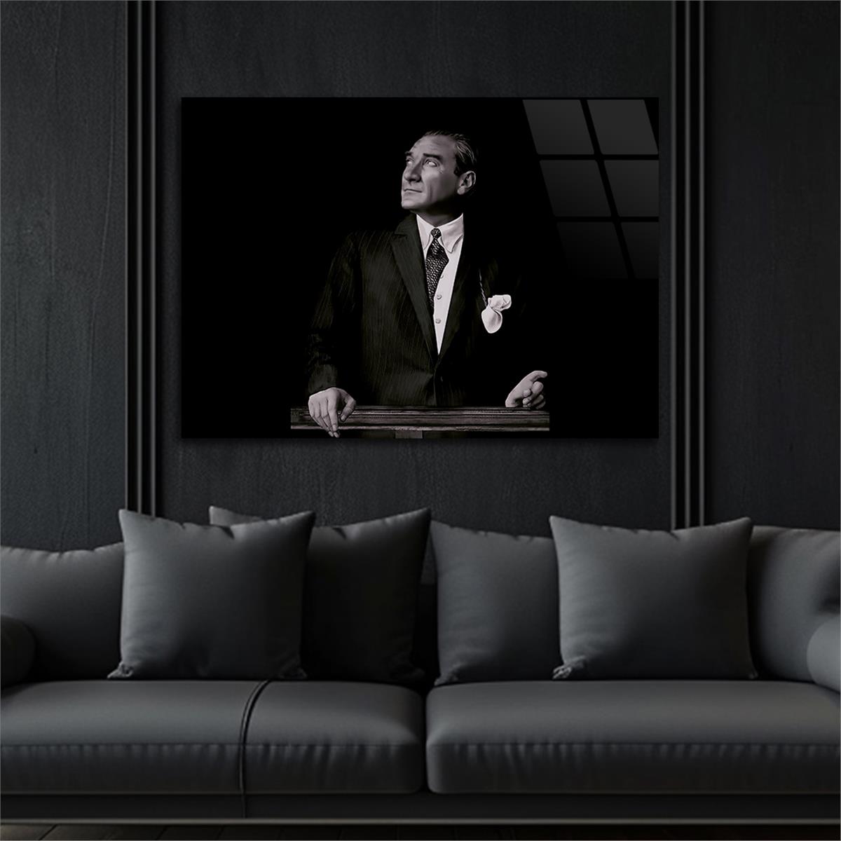 MUSTAFA KEMAL ATATÜRK GÖRSELLİ CAM TABLO