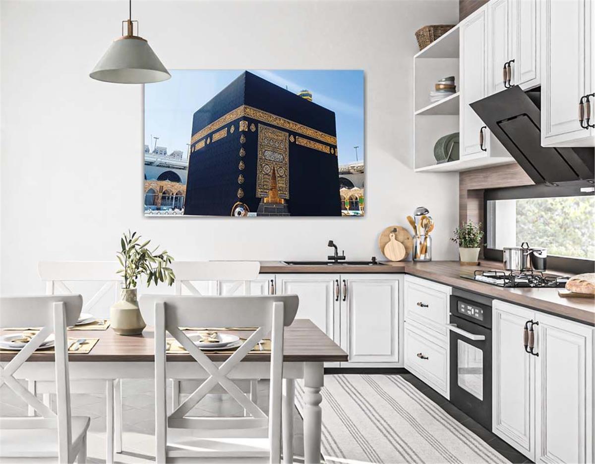 Ka’bah  on Glass Print Caaba Glass Wall Art Kaaba Tempered Glass Wall Art