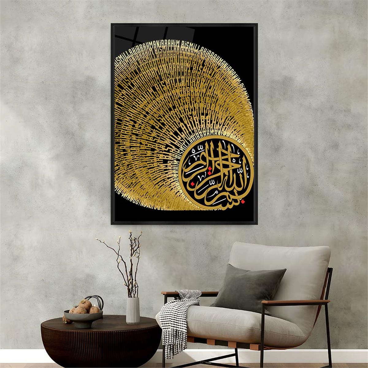 Aluminum-Framed Religious-Themed Tempered Glass Wall Art 033