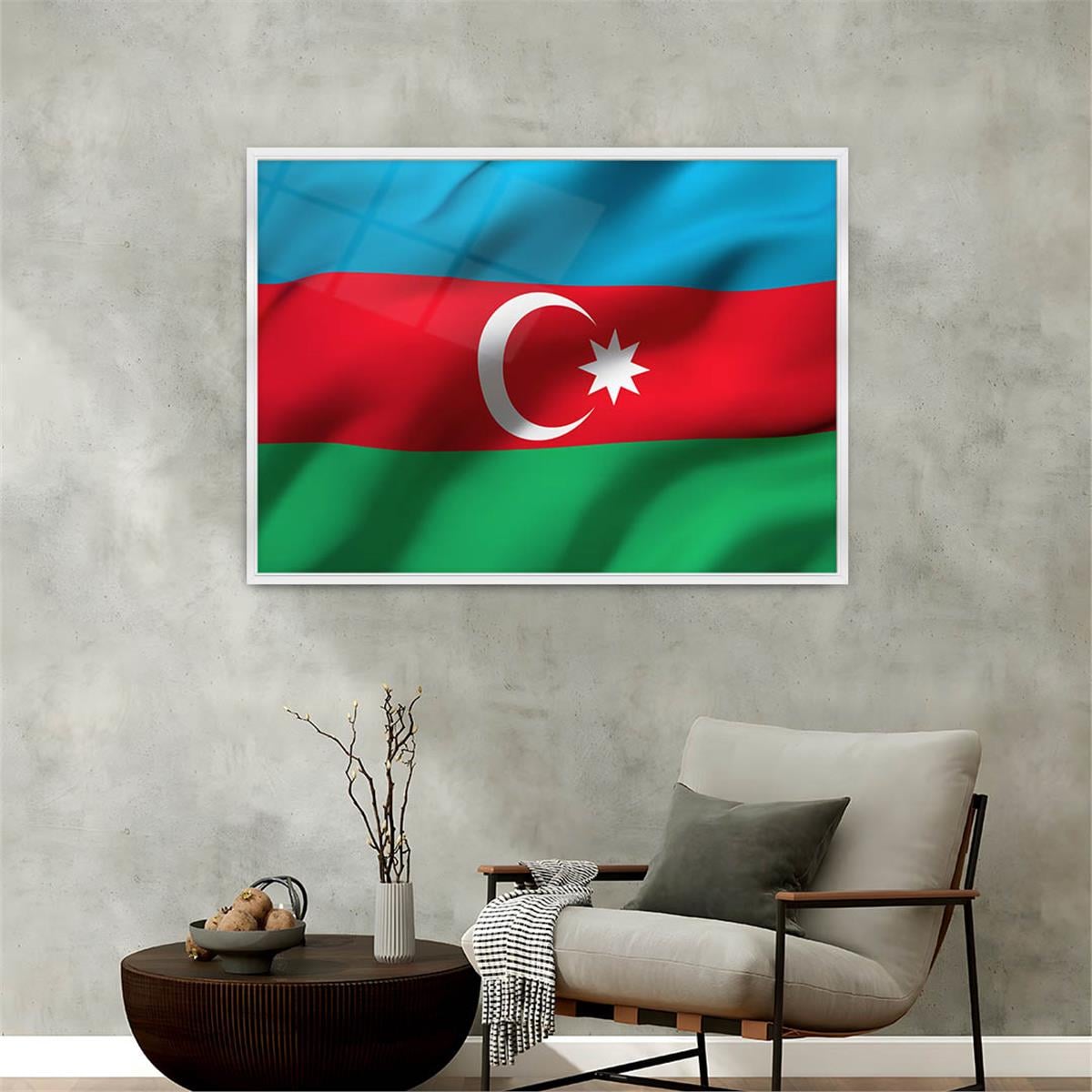 Alüminyum Çerçeveli Vatan Temalı Cam Tablo 029