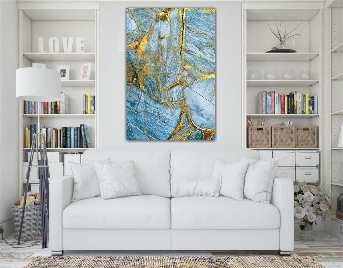 Dikey Sanat Temalı Cam Tablo 314