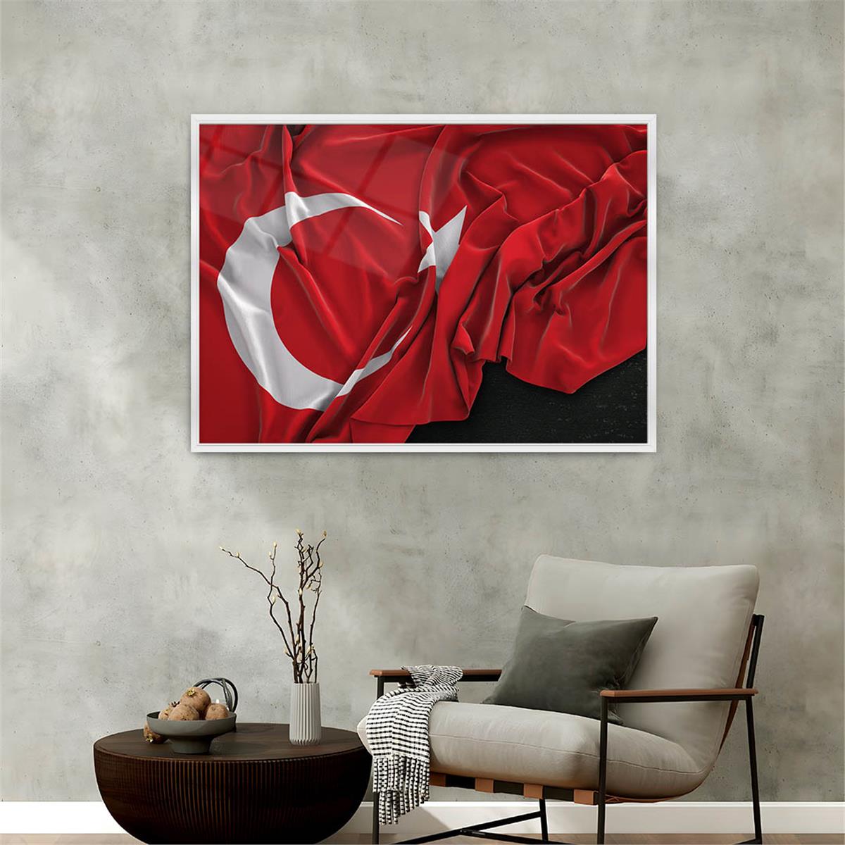 Alüminyum Çerçeveli Vatan Temalı Cam Tablo 051