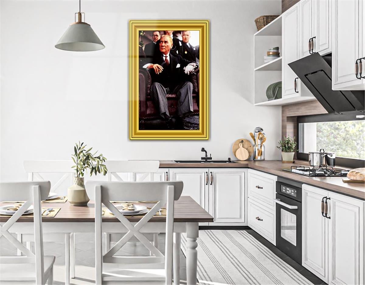 ÇERÇEVE GÖRSELLİ MUSTAFA KEMAL ATATÜRK GÖRSELLİ CAM TABLO 