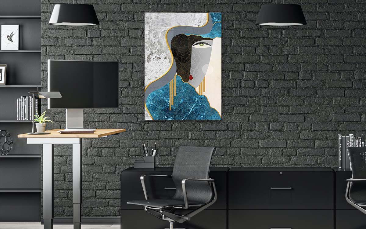 Dikey Sanat Temalı Cam Tablo 292
