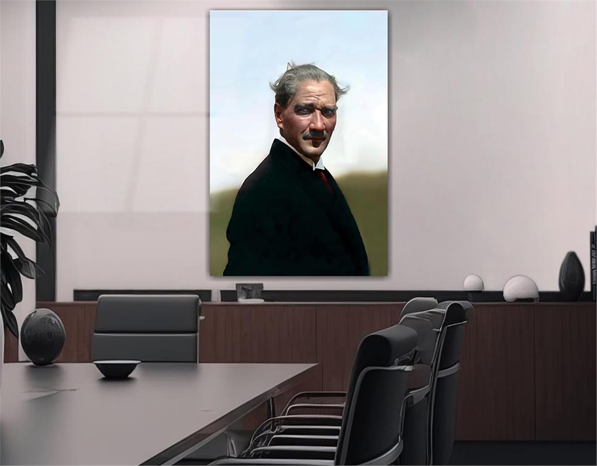 MUSTAFA KEMAL ATATÜRK GÖRSELLİ CAM TABLO