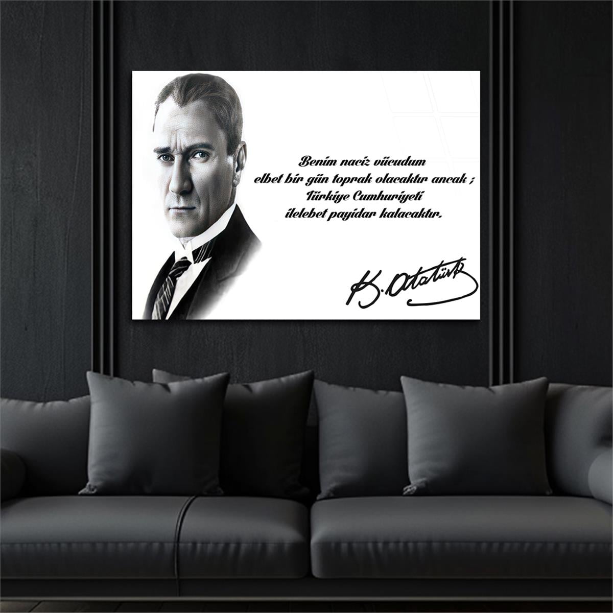 MUSTAFA KEMAL ATATÜRK GÖRSELLİ CAM TABLO