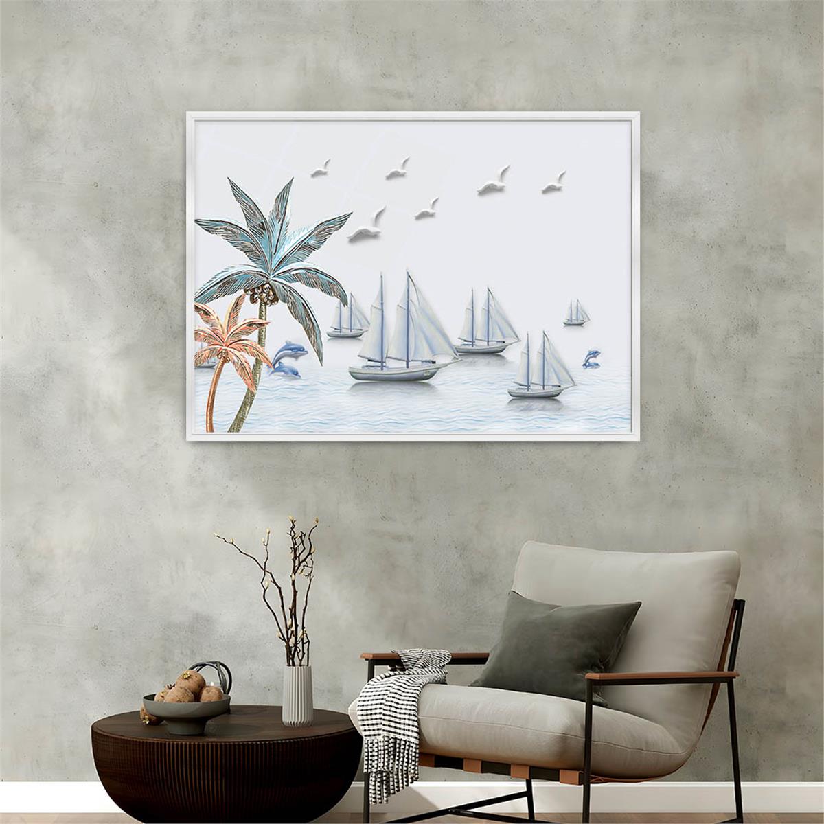 Aluminum-Framed Art-Themed Tempered Glass Wall Art 038