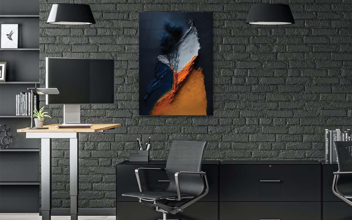 Dikey Sanat Temalı Cam Tablo 317