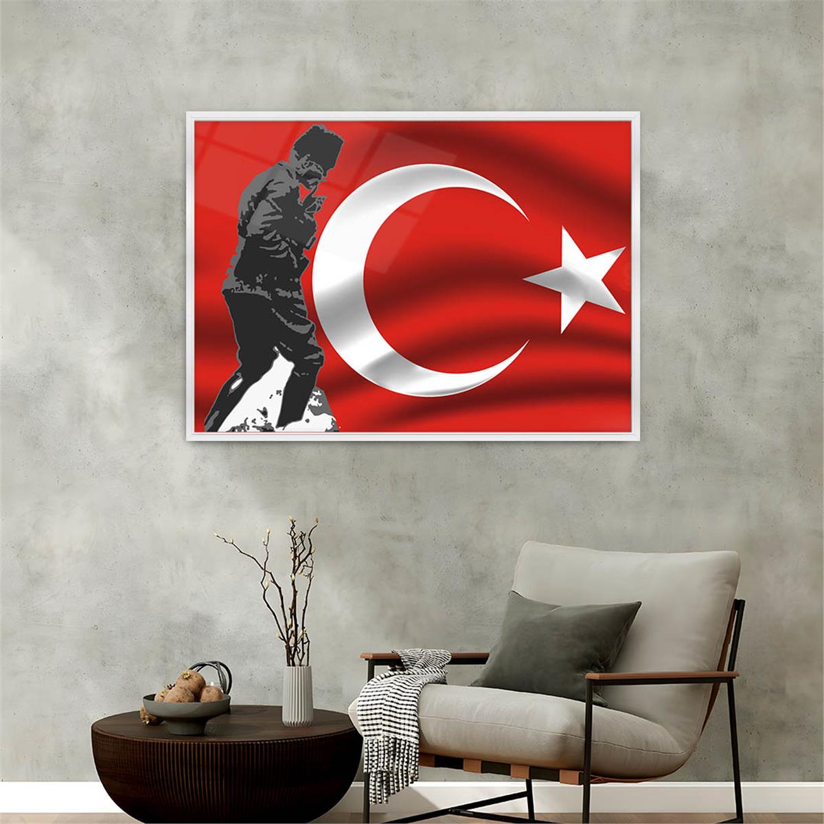 Alüminyum Çerçeveli Vatan Temalı Cam Tablo 027