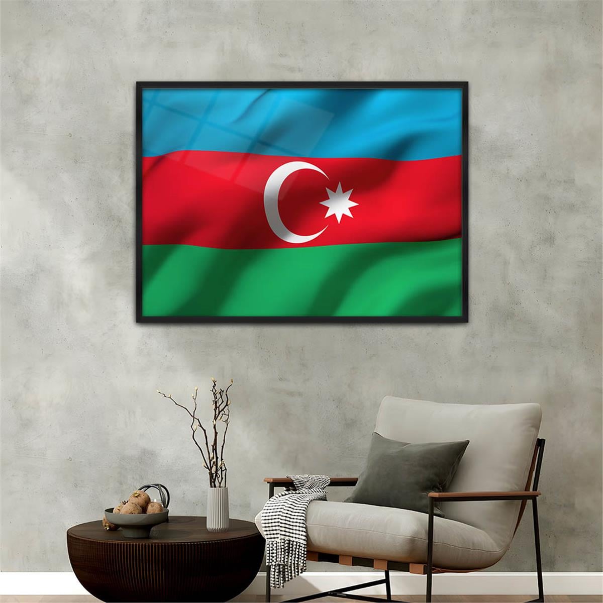 Alüminyum Çerçeveli Vatan Temalı Cam Tablo 029
