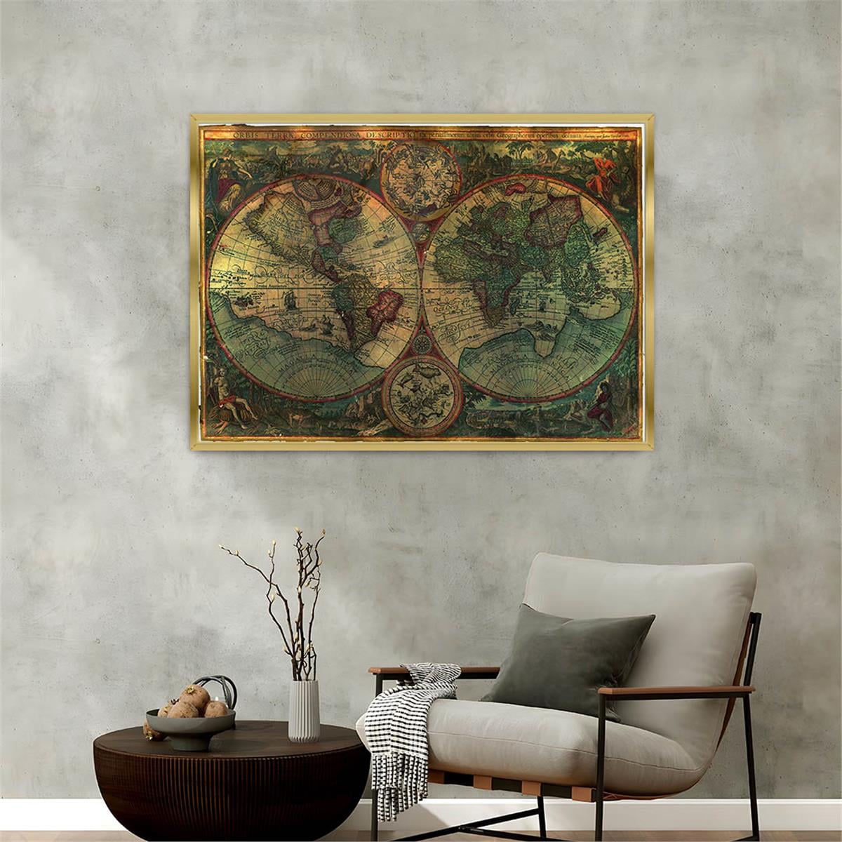 Aluminum-Framed Art-Themed Tempered Glass Wall Art 086