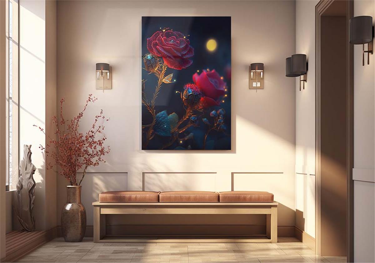 Dikey Doğa Temalı Cam Tablo127