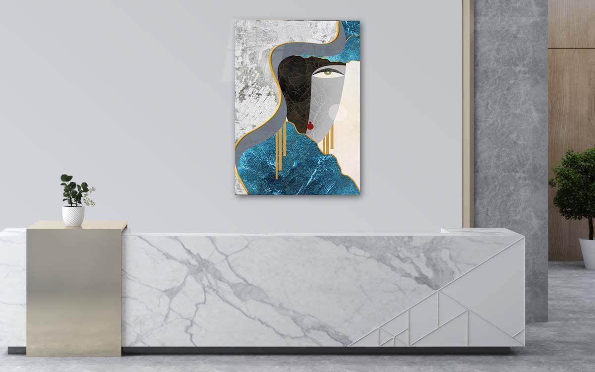 Dikey Sanat Temalı Cam Tablo 292