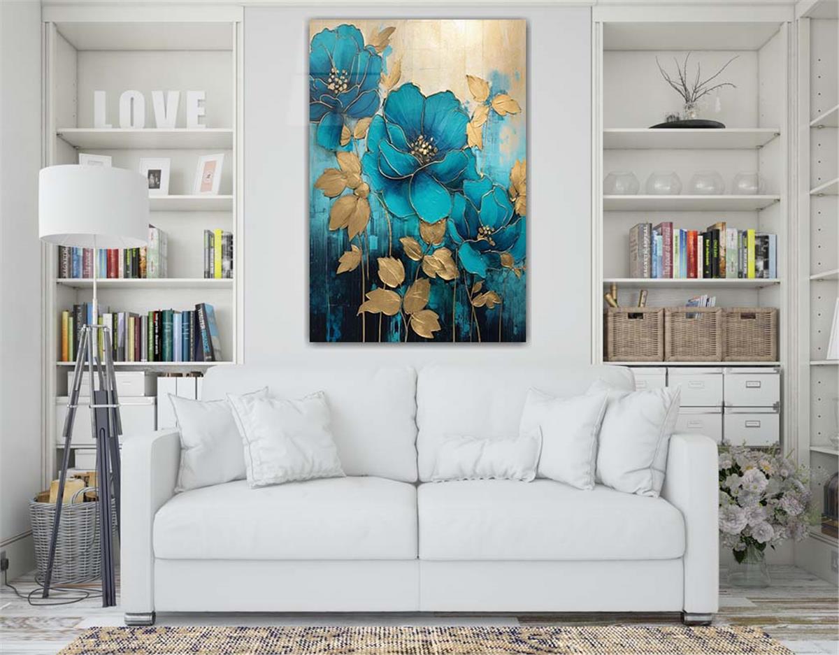 Dikey Sanat Temalı Cam Tablo 316