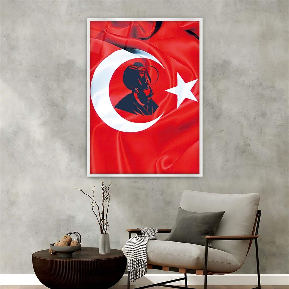 Alüminyum Çerçeveli Vatan Temalı Cam Tablo 100