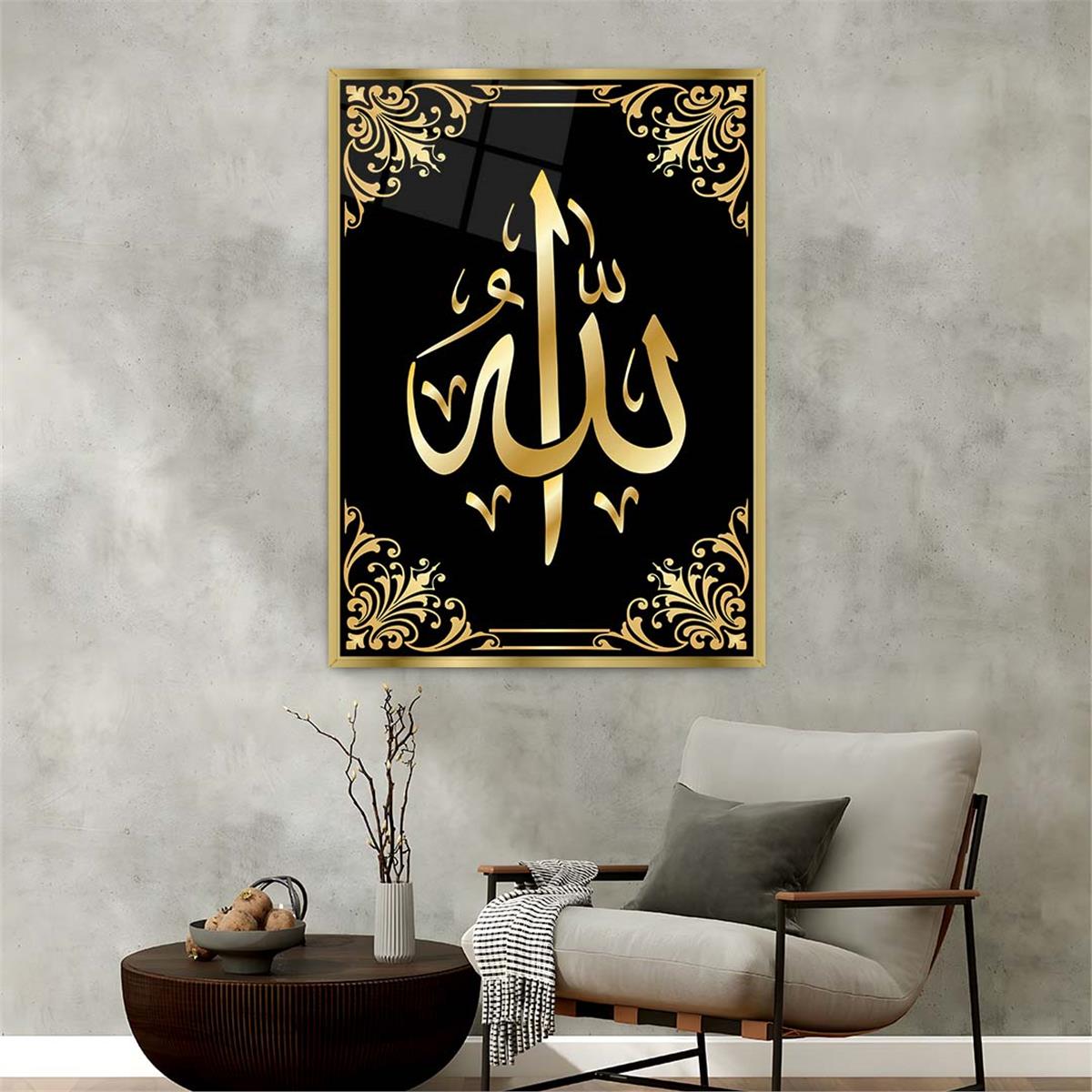 لوحة زجاجية ديني مع اطار ألمنيوم