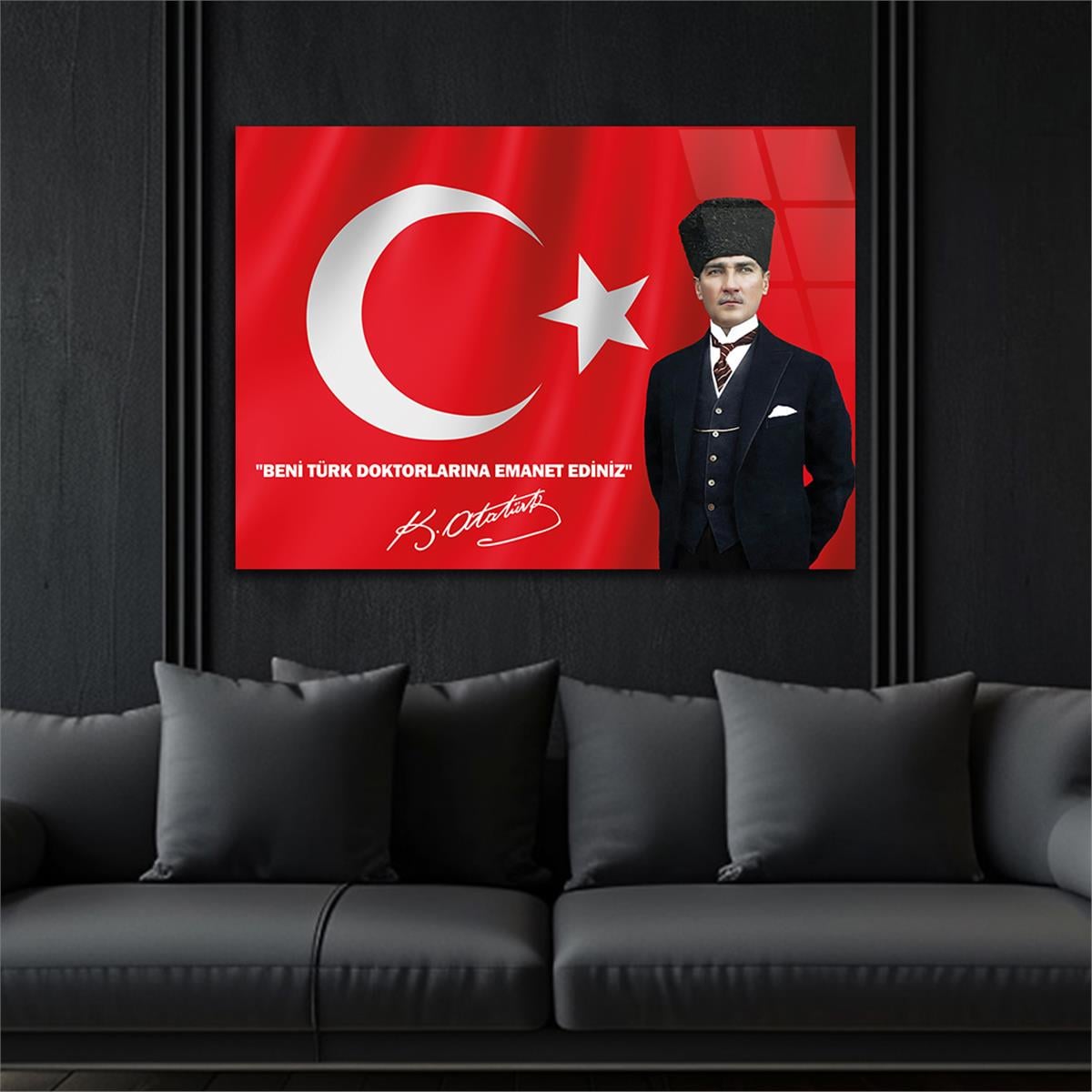 MUSTAFA KEMAL ATATÜRK CAM TABLO 