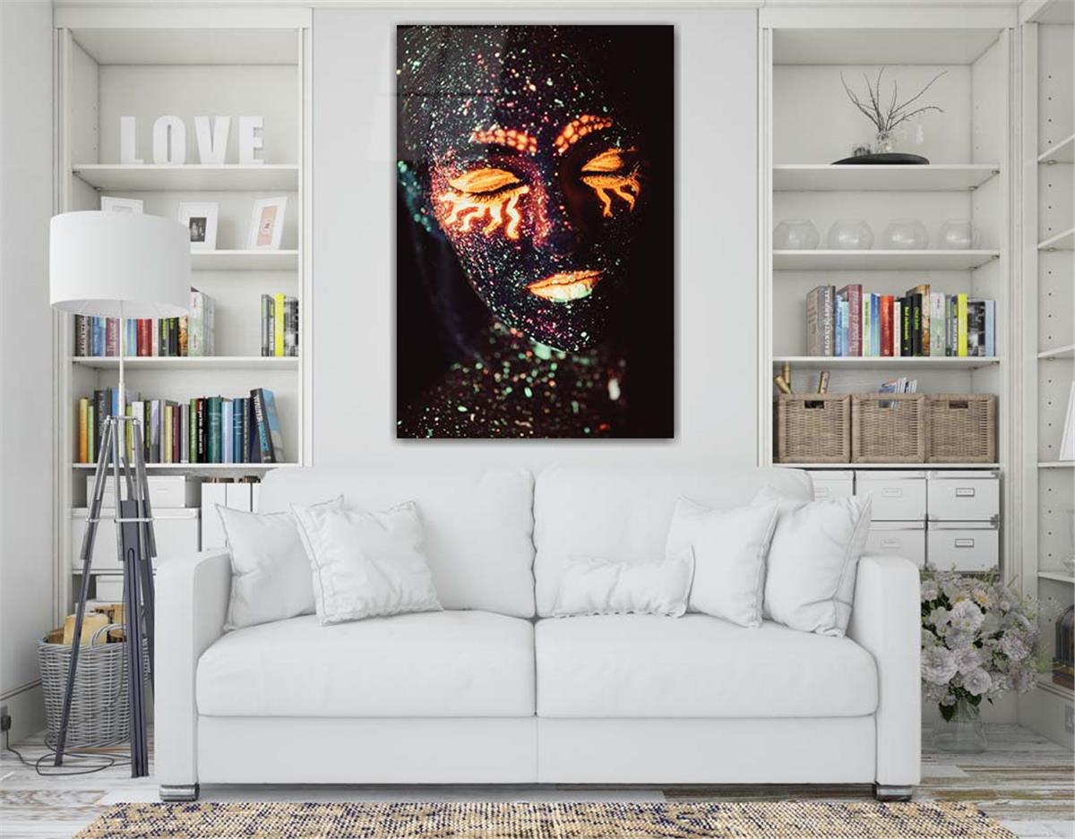 Dikey Sanat Temalı Cam Tablo 313