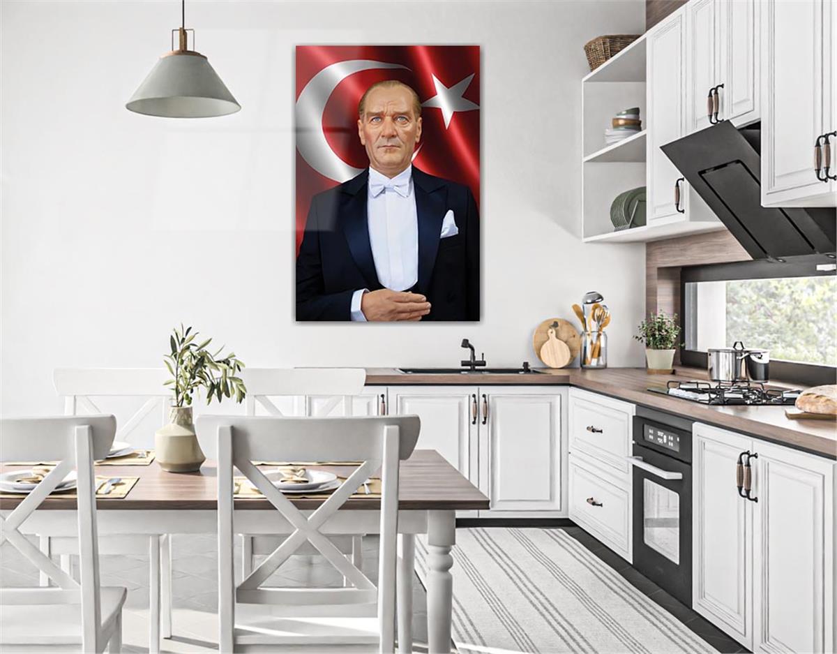 MUSTAFA KEMAL ATATÜRK GÖRSELLİ CAM TABLO