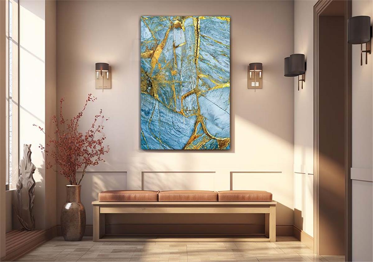 Dikey Sanat Temalı Cam Tablo 314