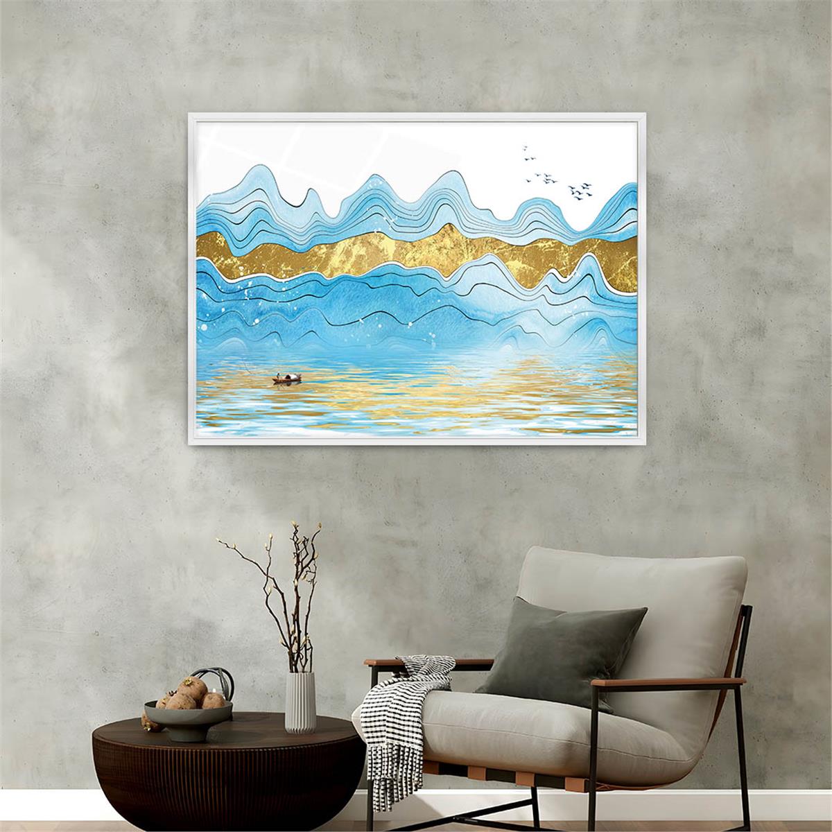 Aluminum-Framed Art-Themed Tempered Glass Wall Art 040