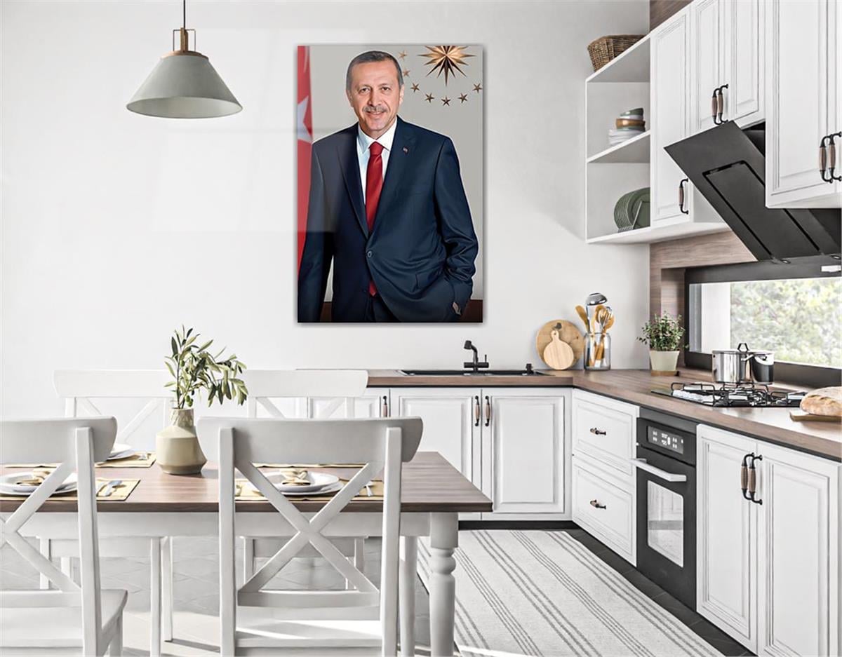 Cumhurbaşkanı Recep Tayyip Erdoğan GÖRSELLİ  CAM TABLO