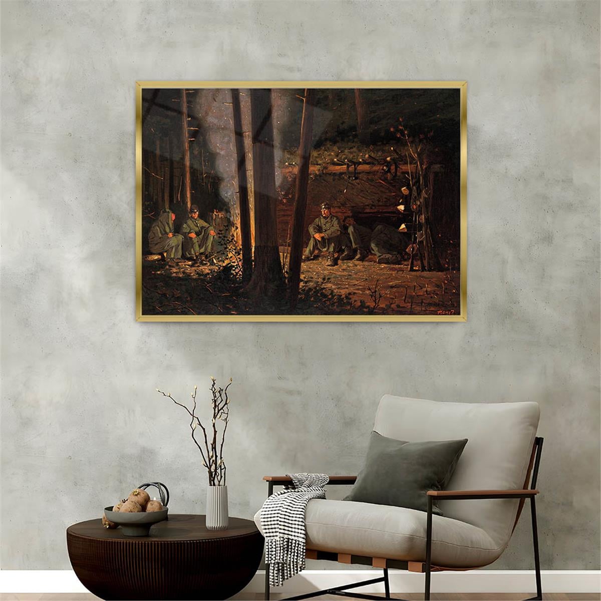 Aluminum-Framed Art-Themed Tempered Glass Wall Art 136