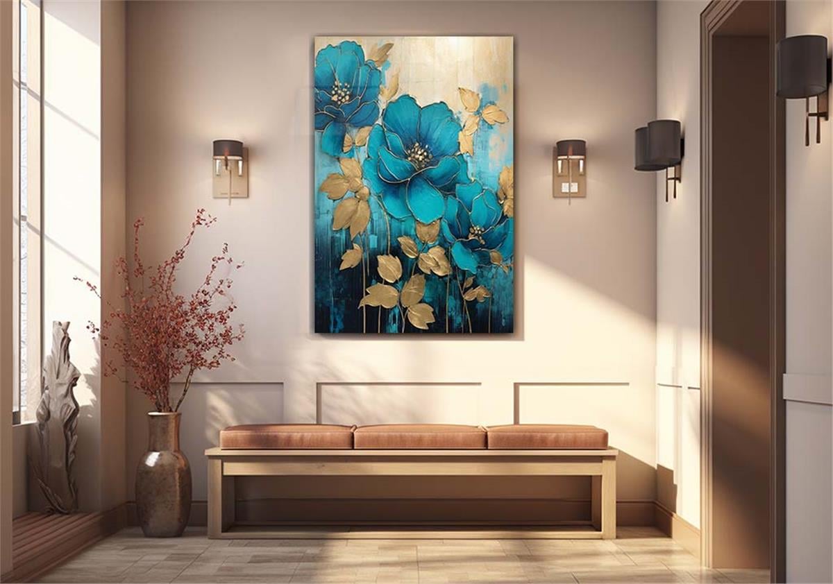 Dikey Sanat Temalı Cam Tablo 316