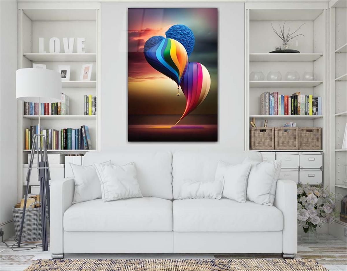 Dikey Sanat Temalı Cam Tablo 290