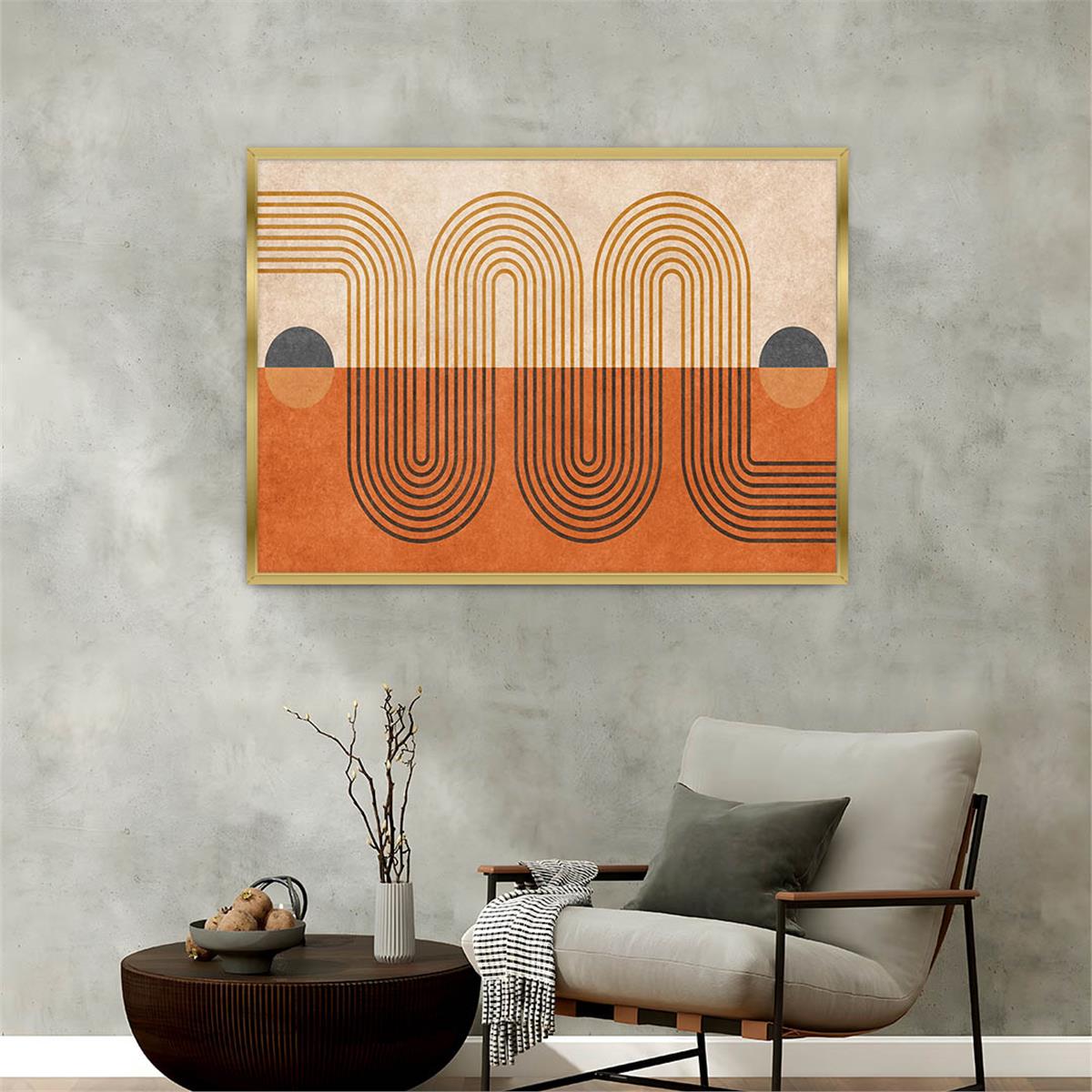 Aluminum-Framed Art-Themed Tempered Glass Wall Art 014