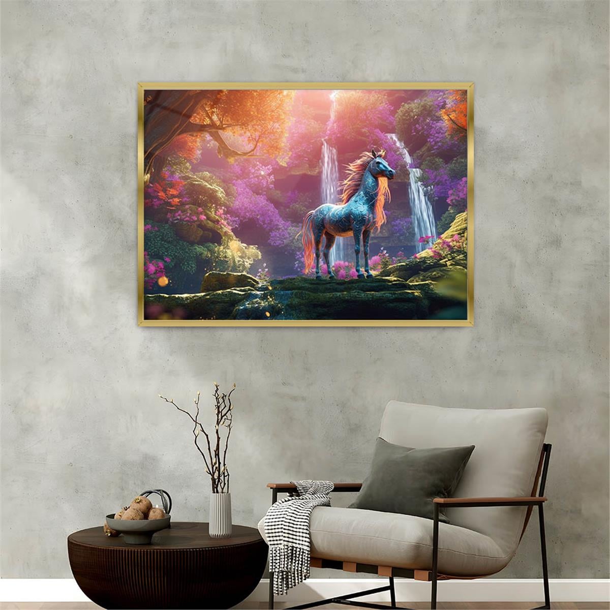 Aluminum-Framed Art-Themed Tempered Glass Wall Art 065