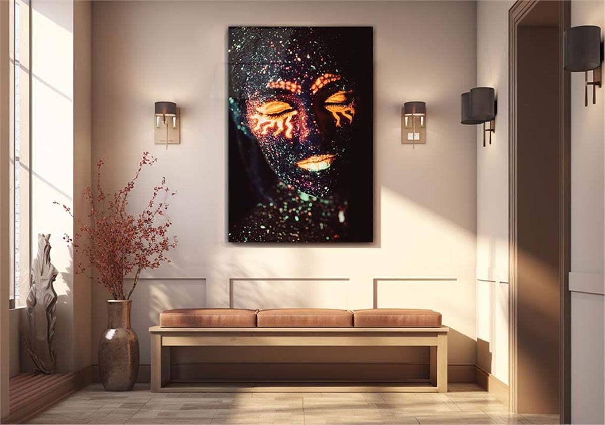 Dikey Sanat Temalı Cam Tablo 313