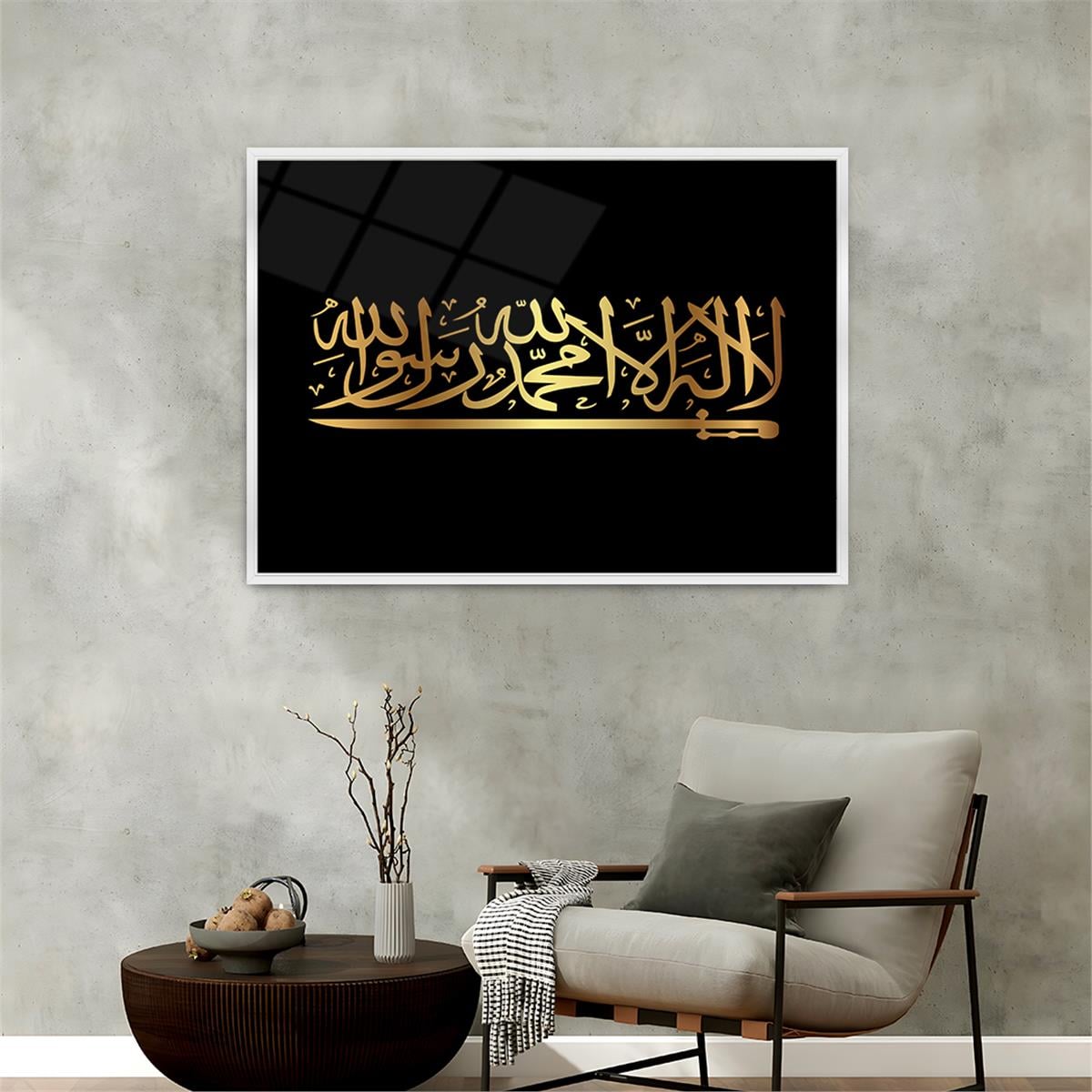 Alüminyum Çerçeveli Dini Temalı Cam Tablo 054